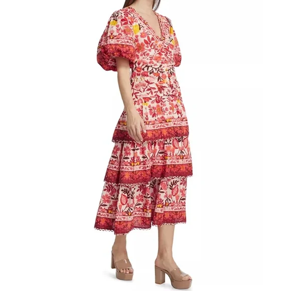 NWT | FARM Rio  Romantic Orchard Tiered Midi-Dress | Size Small - Picture 3 of 7